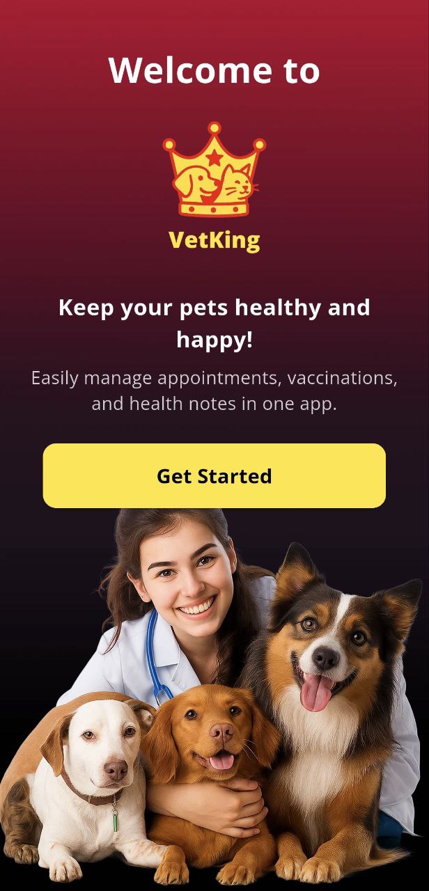 VetKing Welcome Screen